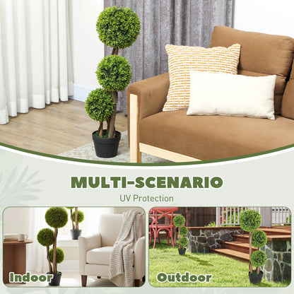 Artificial Plants Boxwood Ball Topiary Trees Set of 2 Indoor Outdoor