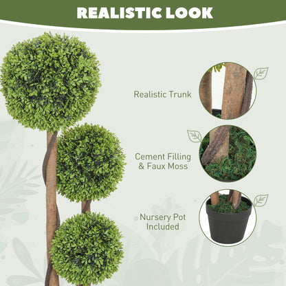 Artificial Plants Boxwood Ball Topiary Trees Set of 2 Indoor Outdoor