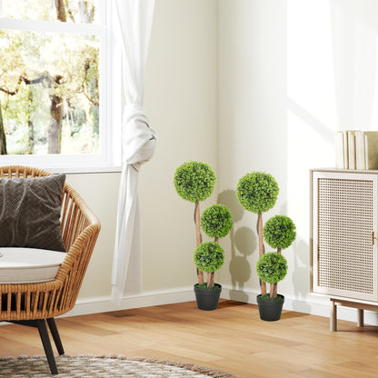 Set of 2 Artificial Topiary Balls Indoor Outdoor Faux Boxwood Balls