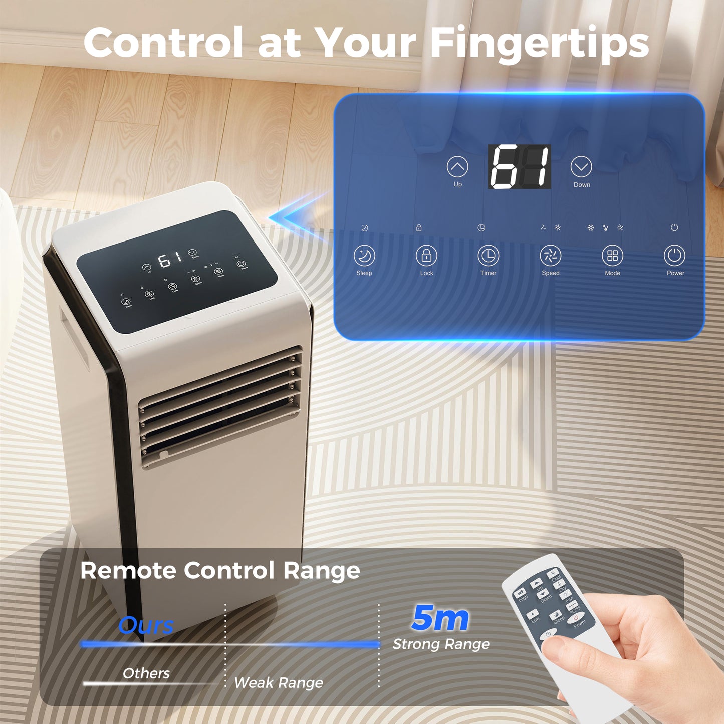 4-in-1 Portable Air Conditioner 9000 BTU Air Conditioning Unit White