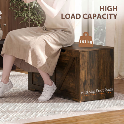 Storage Trunk for Living Room, with Safety Hinge, 80cm, Rustic Brown