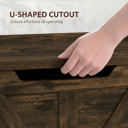 Storage Trunk for Living Room, with Safety Hinge, 80cm, Rustic Brown