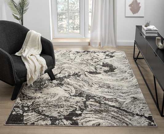 Eleanor Modern Embossed Living Room Area Rug - Abstract Design - 2 Colours Available