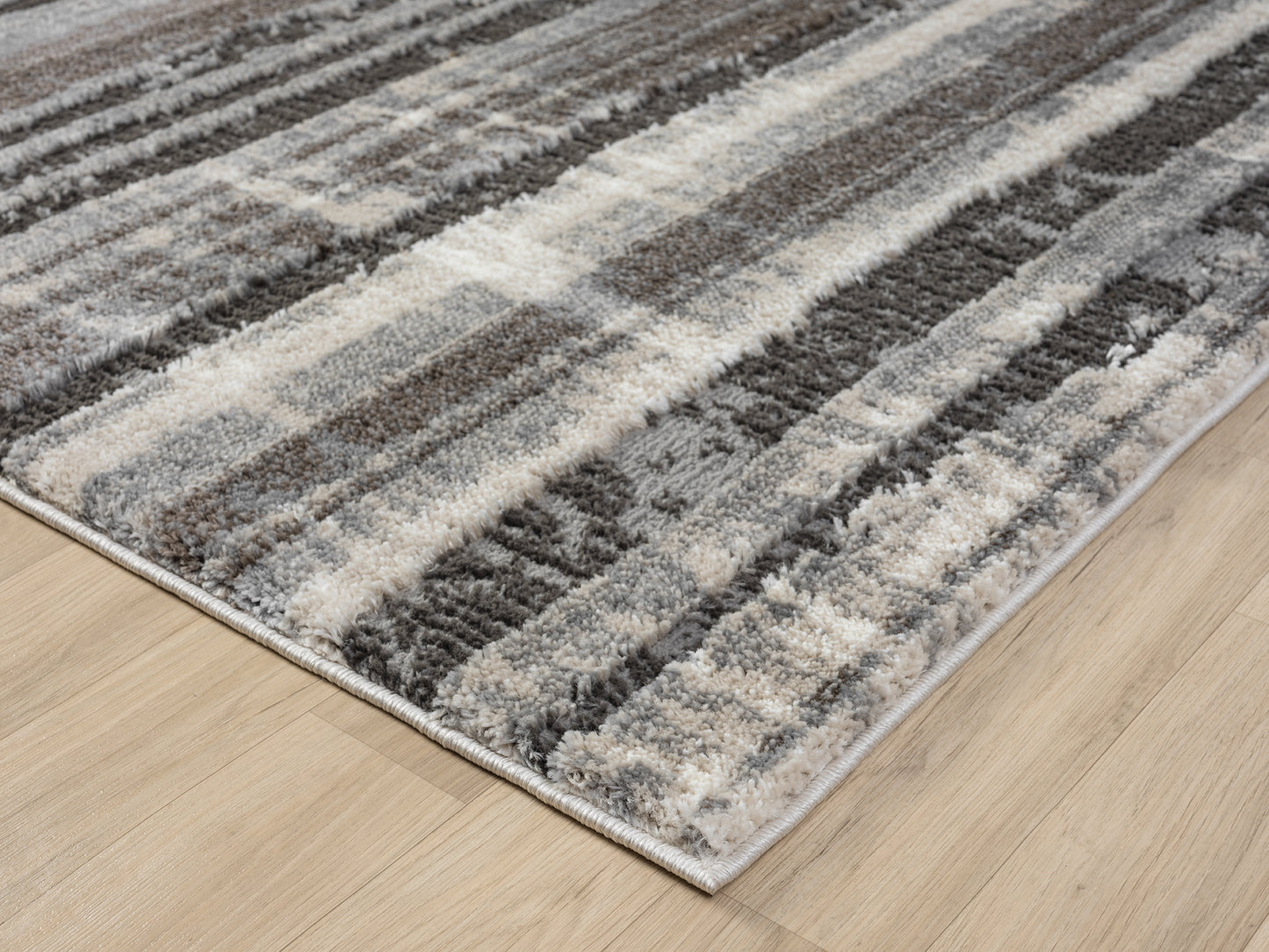Eleanor Modern Embossed Living Room Area Rug - Striped Design - 2 Colours Available