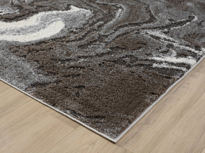 Eleanor Modern Embossed Living Room Area Rug - Marble Design - 2 Colours Available
