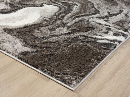 Eleanor Modern Embossed Living Room Area Rug - Marble Design - 2 Colours Available