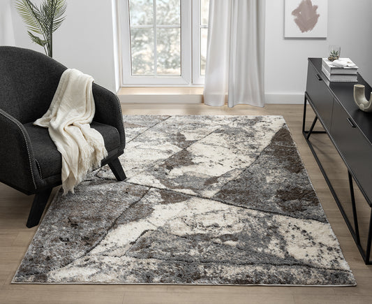 Eleanor Modern Embossed Living Room Area Rug - Slate Design - 2 Colours Available