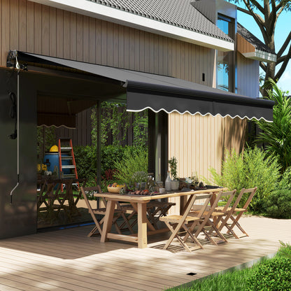 3 x 2.5m Electric Retractable Awning w/ Aluminium Frame Dark Grey