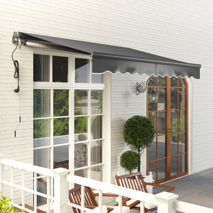 3 x 2.5m Electric Retractable Awning w/ Aluminium Frame Dark Grey