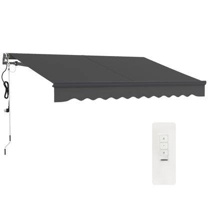 3 x 2.5m Electric Retractable Awning w/ Aluminium Frame Dark Grey
