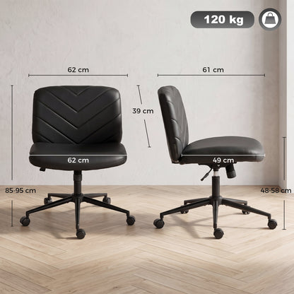Criss Cross Legged Office Chair Height Adjustable Black