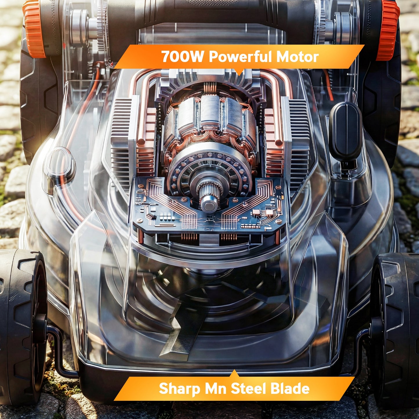 18V Cordless Lawnmower with 2 x 4Ah Batteries and Charger