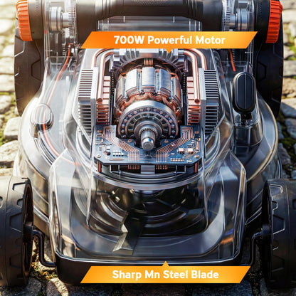 18V Cordless Lawnmower with 2 x 4Ah Batteries and Charger