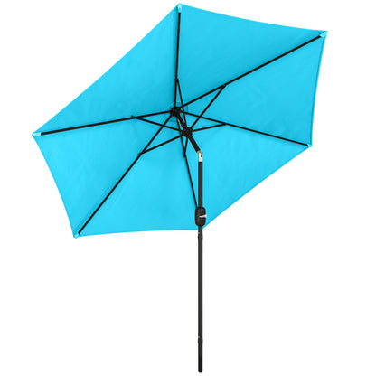 2.6M Garden Parasol Umbrella with Aluminium Pole, Tilt, Crank