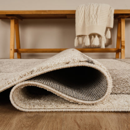 Rhodes Enigma Modern Living Room Contemporary Geometric Area Rugs - 3 Colours Available