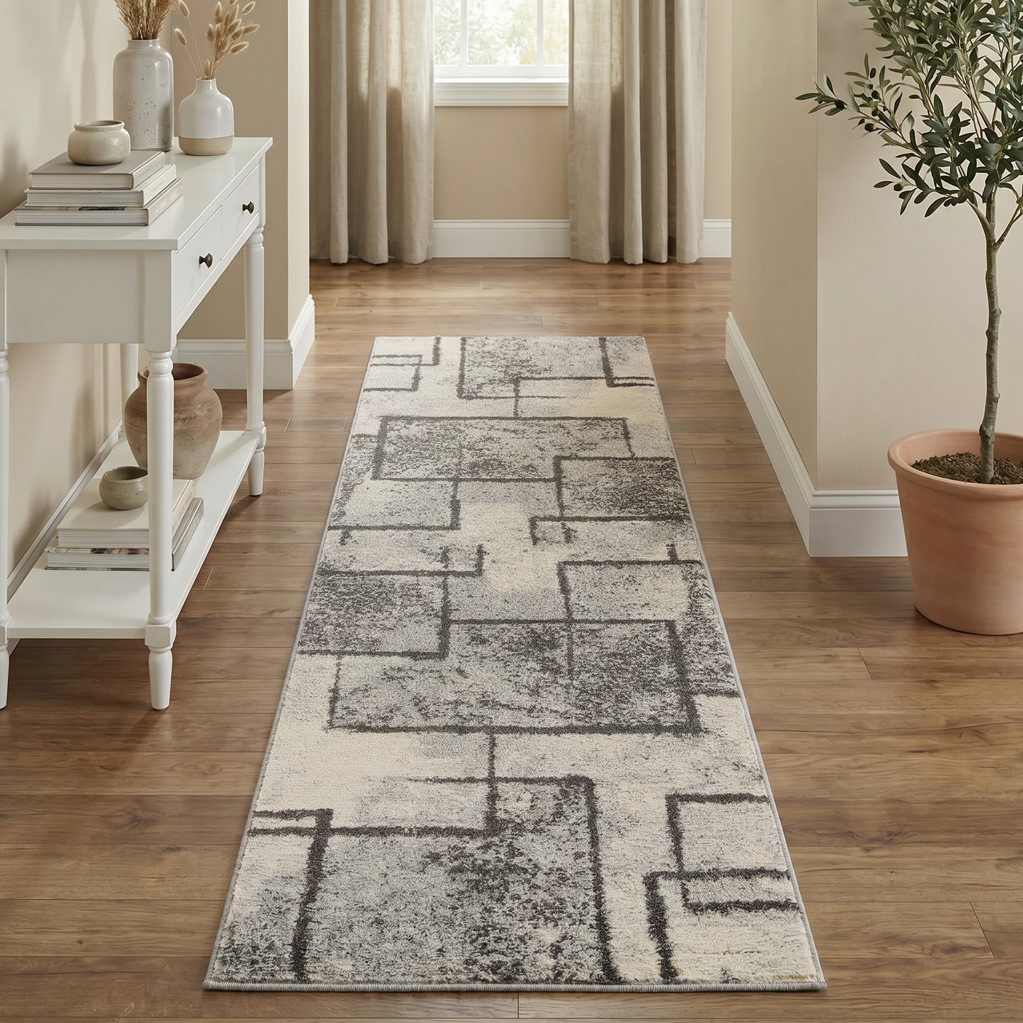 Rhodes Enigma Modern Living Room Contemporary Geometric Area Rugs - 3 Colours Available