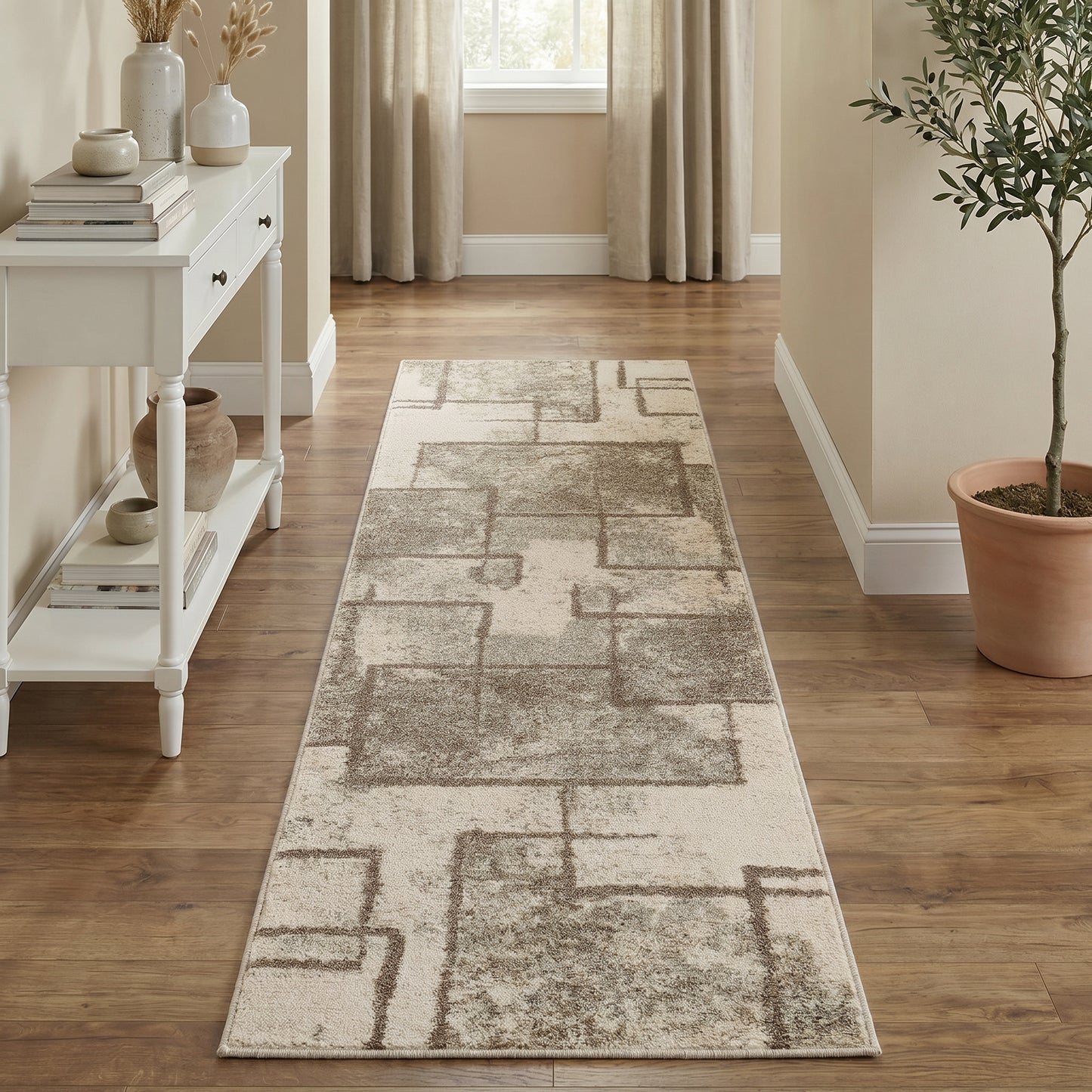 Rhodes Enigma Modern Living Room Contemporary Geometric Area Rugs - 3 Colours Available