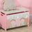 ZONEKIZ Toy Box for Girls Boys, Kids Toy Chest with Lid Safety Hinge, Cute Animal Design, Pink