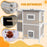 Outdoor Wooden Cat House w/ Removable Bottom, Escape Doors, for 1-2 Cats