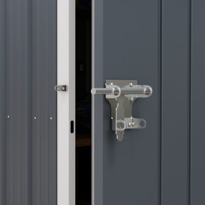 7 x 6 ft Metal Garden Shed Outdoor Storage Shed w/ Door, Dark Grey