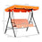 3-Seat Swing Chair Garden Swing Seat with Adjustable Canopy for Patio, Orange