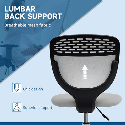 Draughtsman Chair, Office Chair with Wheels, Light Grey