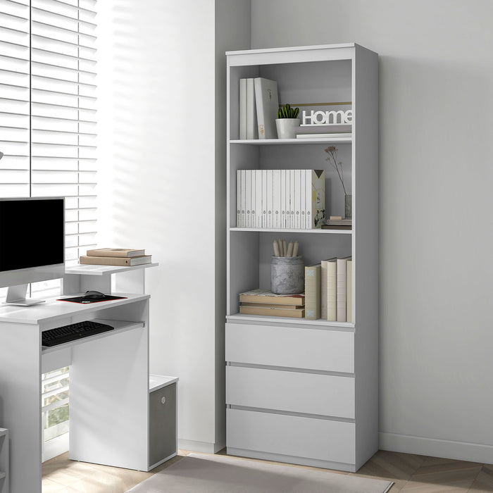 180cm Tall Bookshelf Free Standing Storage Shelf Unit with Storage White