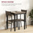 3 Pcs Compact Dining Table 2 Chairs Set Grey Wood Grain