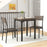 3 Pcs Compact Dining Table 2 Chairs Set Grey Wood Grain