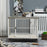 Dog Crate Furniture, Indoor Pet Kennel Cage, Top End Table w/ Soft Cushion, Lockable Door, for Small Dogs, 86 x 60 x 70 cm - Grey