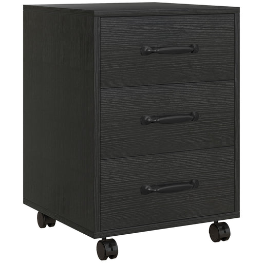 File Cabinet with 3 Drawers, Under Desk Mobile Filing Cabinet Black