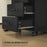 File Cabinet with 3 Drawers, Under Desk Mobile Filing Cabinet Black