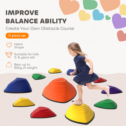 11 Pieces Stepping Stones for Balance and Motor Skills
