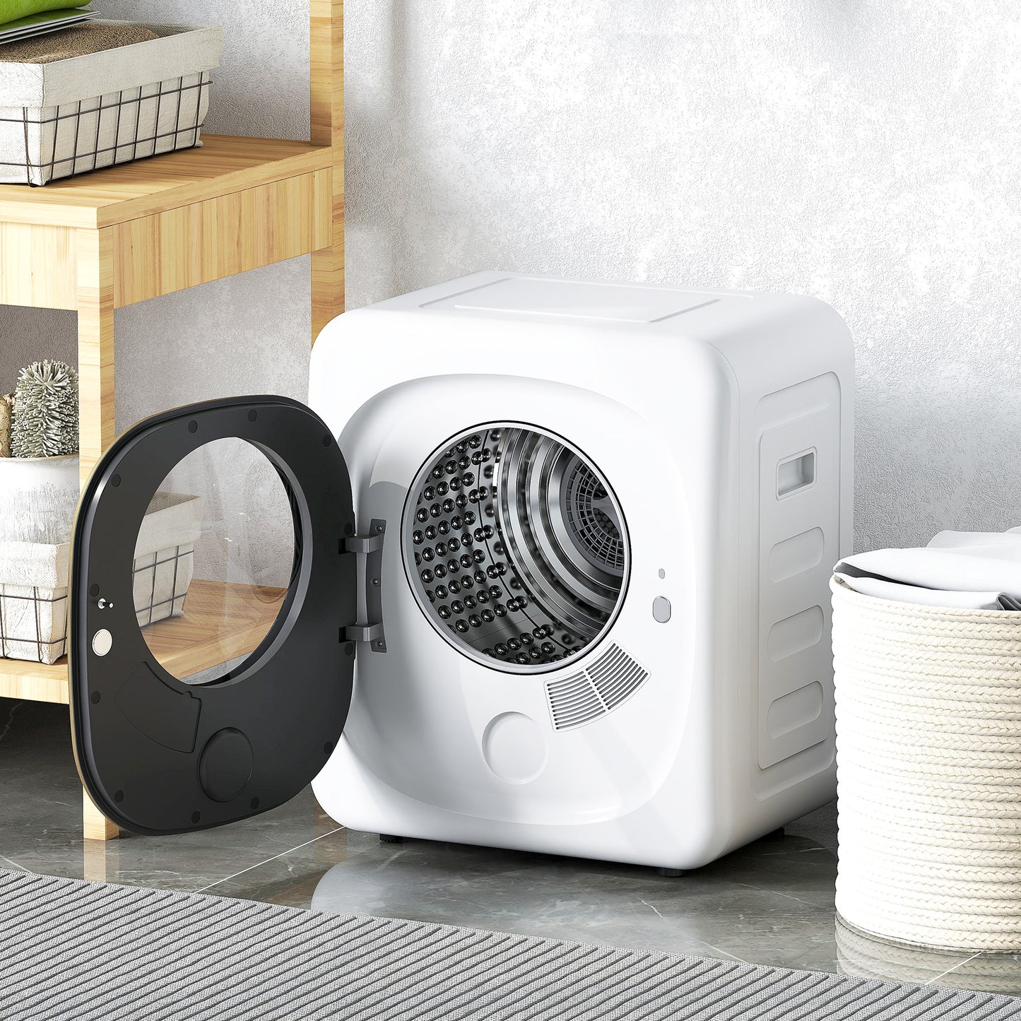 Compact Dryer Machine with 5 Modes, 4kg Small Tumble Dryer, White