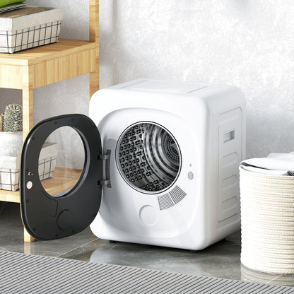Compact Dryer Machine with 5 Modes, 4kg Small Tumble Dryer, White