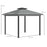 3 x 3(m) Patio Gazebo Canopy Garden Pavilion Tent Shelter Marquee with 2 Tier Roof, Netting and Curtains, Grey