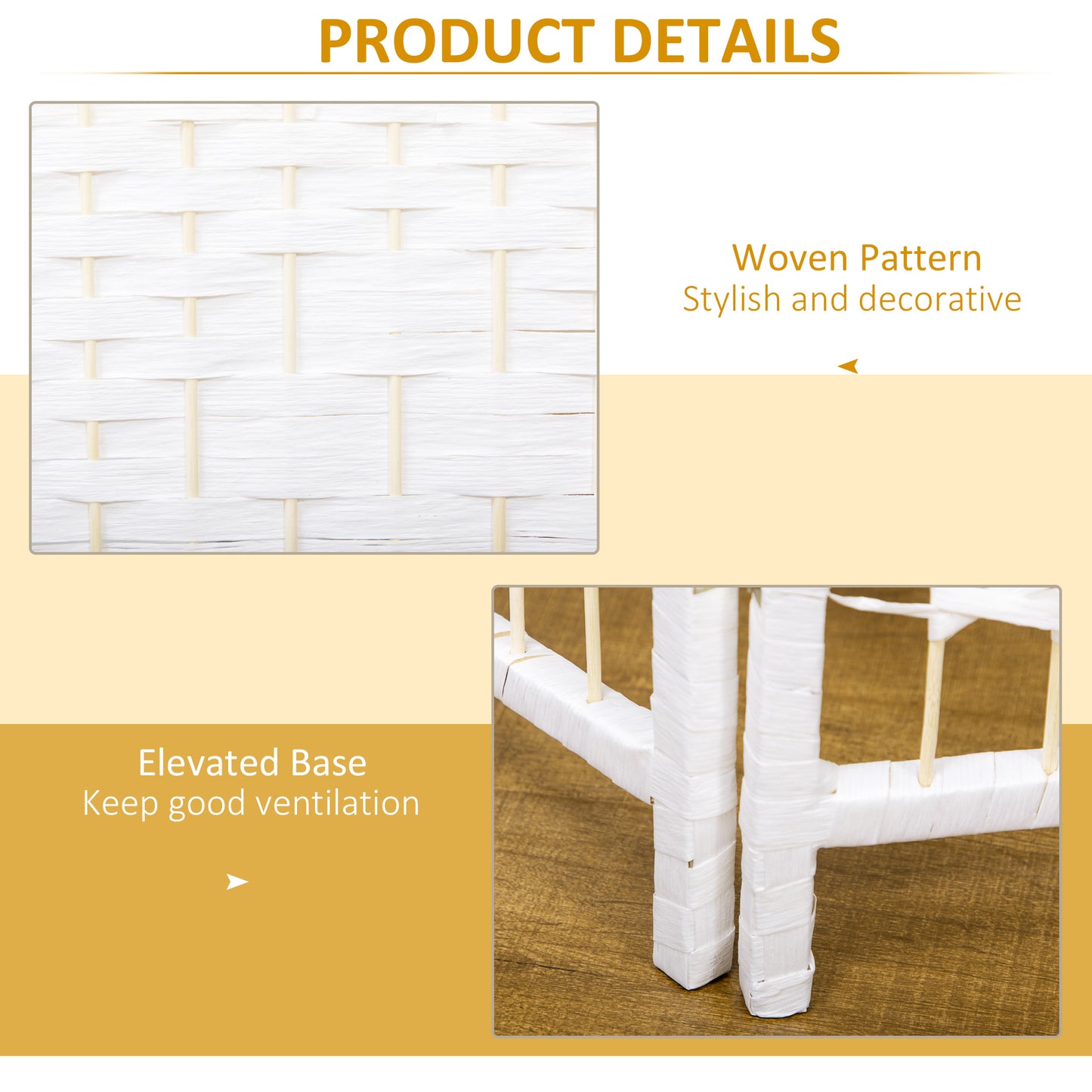 3 Panel Folding Room Divider, Privacy Screen, Freestanding Paravent Partition Separator for Living Room, Bedroom and Office, 120 x 170cm, White