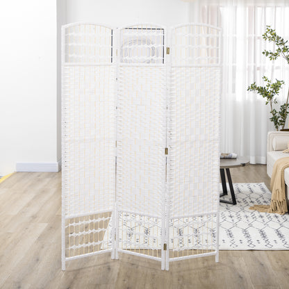 3 Panel Folding Room Divider, Privacy Screen, Freestanding Paravent Partition Separator for Living Room, Bedroom and Office, 120 x 170cm, White
