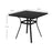 Steel Frame Garden Table with Metal Tabletop, Foot Pads, Umbrella Hole, Modern Design, for Balcony, Porch, Black