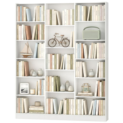 Bookcase Freestanding Open Storage Shelf with 17 Compartments