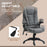 Massage Recliner Chair Heated Office Chair with Six Massage Points Linen-Feel Fabric 360¬¨‚àû Swivel Wheels Grey