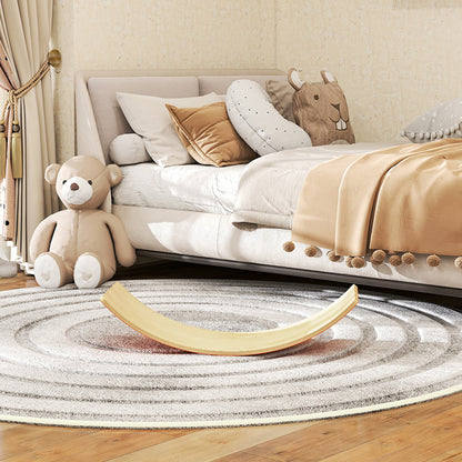 Wooden Balance Board for Kids, Wobble Board with Felt, Orange