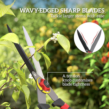 Garden Shears, 63.5 cm Hedge Shears with Tension Adjuster