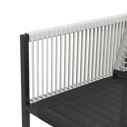 5 Pieces Patio Dining Set with Foldable Back, Light Grey