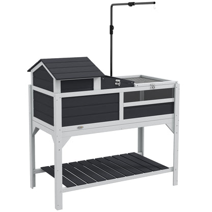 Tortoise House w/ Adjustable Lamp Holder, Openable Lid, Storage Shelf