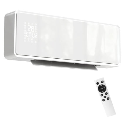 2000W Ceramic Electric Heater with Fan, Wall Mounted, White