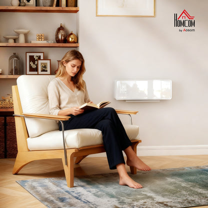 2000W Ceramic Electric Heater with Fan, Wall Mounted, White