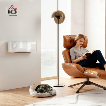 2000W Ceramic Electric Heater with Fan, Wall Mounted, White