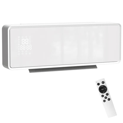 2000W Ceramic Electric Heater with Fan, Wall Mounted, White