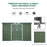 9 x 4.5 ft Pent Roof Metal Garden Storage Shed Corrugated Steel Tool Box with Foundation Ventilation & Doors, Green